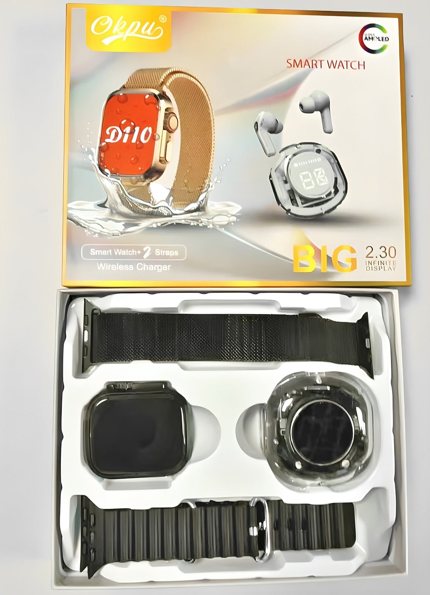 OKPU D10 Infinity Smartwatch & Airbuds Pro Bundle