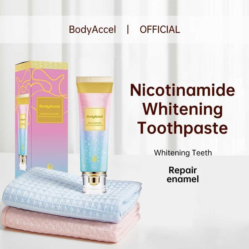 Niacinamide Whitening Toothpaste 100g, Removes Tartar, Removes Stains, Protects Enamel, Whitens Teeth, Gum Care, Strengthens Enamel, Prevents Cavities, Freshens Breath.